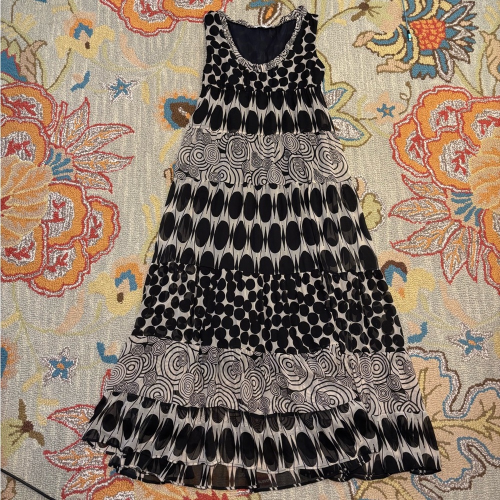 aaiko Black and White Patterned Maxi Dress